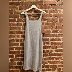 Zara White and Grey Stripe Bodycon Dress